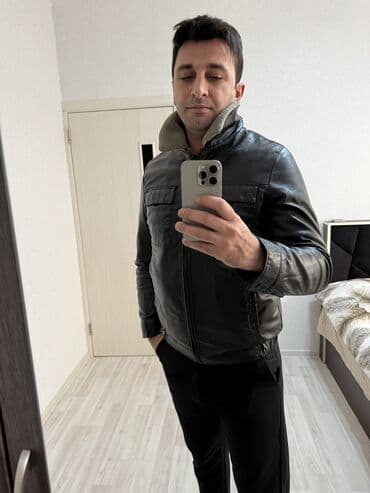 kişi dəri gödəkçələr: Kurtka, Dəri, Qış, XL — 9