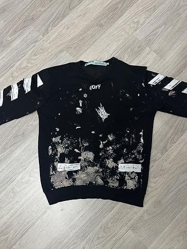 kapitos 75 mg: Svitşot, Off-White, rəng - Qara — 2