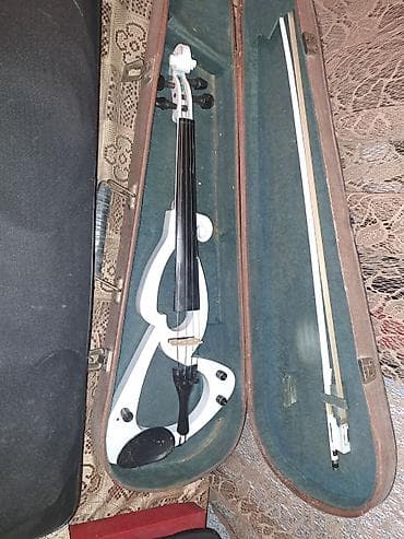 Yaylı alətlər: Elektron skripka – ağ rəngli, skelet dizaynlı model - 4 sim, klassik — 1