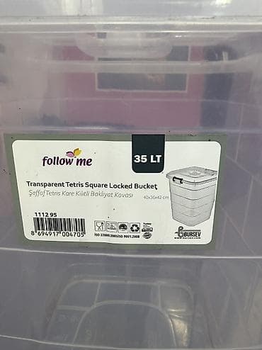 plastik qaplar: Şəffaf plastik saxlama qutusu – 35 litr - Həcmi: 35 LT - Forma — 2