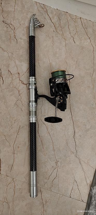 Teleskopik balıqçı dəsti – karbon qamış + isdiyen olsa cubug tekde