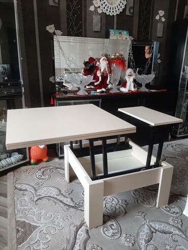 masa oturacaqlar: Jurnal masası, İşlənmiş, Transformer, MDF, Kvadrat masa — 2