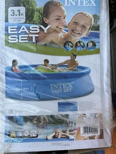 INTEX Easy Set şişmə hovuz. Cemi 1defe su doldurulub, heyete — 1