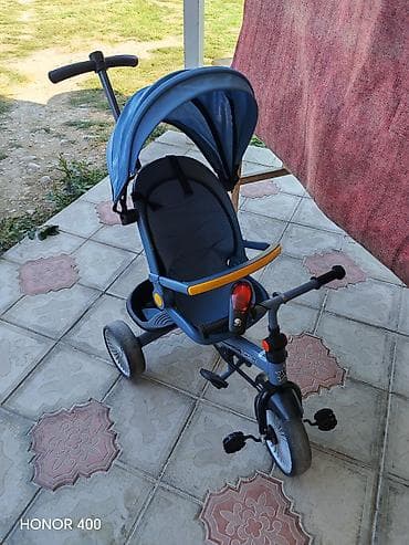 Uşaq üçtəkərli velosipedi – valideyn idarəetməsi və günqapanı ilə