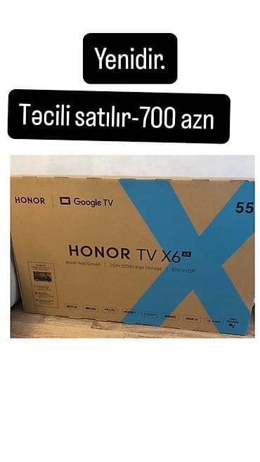 HONOR TV X6 (L55X6UA) – 55” 4K Google TV * Brend: HONOR * Model: TV