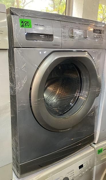 REGAL önyükləməli paltaryuyan maşın – gümüşü korpus, iri şüşə lyuk