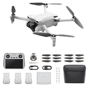 Dji mini 3 Drone Fly more combo versiyasının aksesuarları. Drondan