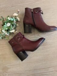 dəri qadın botilyonu: Ölçü: 39, rəng - Qəhvəyi, İşlənmiş — 2