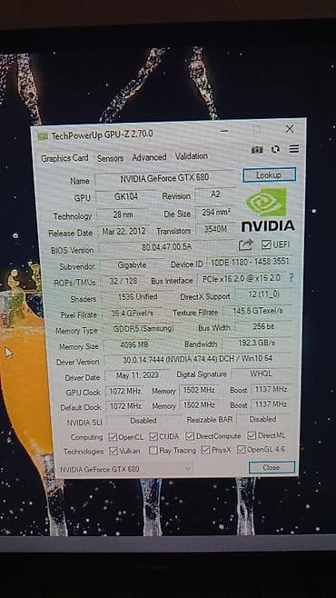 cd disk: Videokart Gigabyte GeForce GTX 680, 4 GB, İşlənmiş — 5