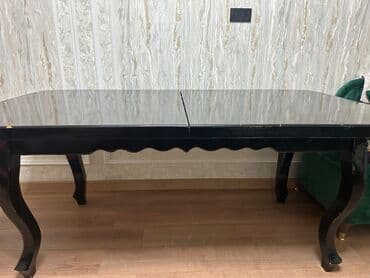 işlənmiş stol stul: Qonaq otağı üçün, İşlənmiş, Açılan, Dördbucaq masa, 6 stul — 2