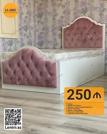 Təknəfərlik çarpayı, Bazalı, Matras ilə, Siyirməsiz