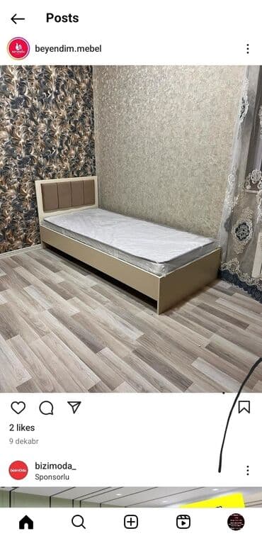 işlənmiş çarpayı: Yeni, Təknəfərlik çarpayı, Bazasız, Matras ilə, Siyirməsiz, Azərbaycan — 3