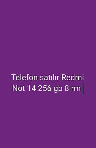 dubay telefonu: Redmi Note 14, 256 GB, rəng - Boz, Barmaq izi — 1