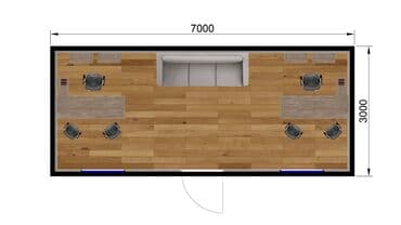 dəmir butqa: 7.00x3.00m bir otaqlı Konteyner ---Uzunluq: 7.00m ---En: 3.00m — 5