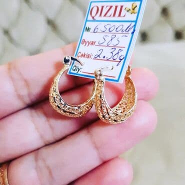 uzun qizil sirqalar: Sırğa, Sarı qızıl, 585 Əyar — 4