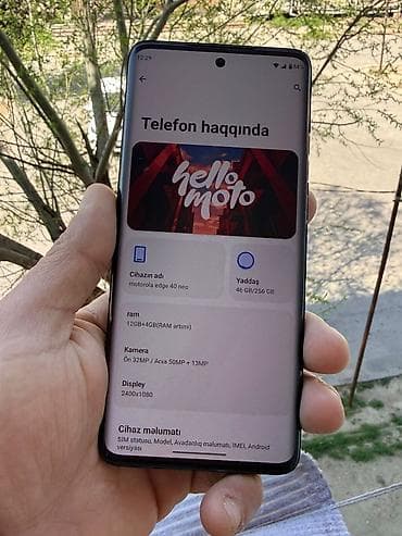 telefon soyuducu: Motorola Edge 40 Neo, 256 GB, rəng - Qara, Sensor — 3