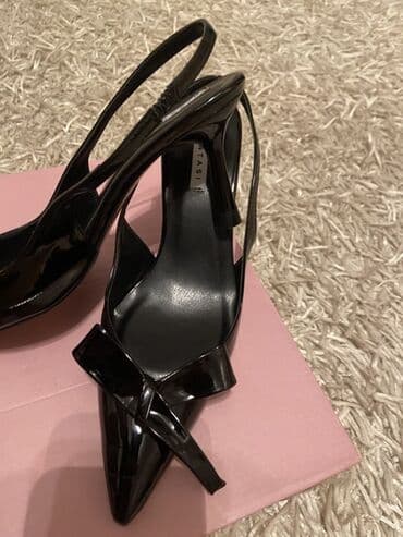 туфли с ремешком: Tuflilər, Ölçü: 38, rəng - Qara, Yeni — 1