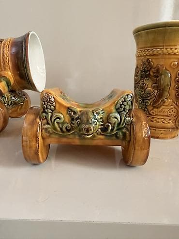 dekor vitrin: Fiqur, Keramika, rəng - Sarı — 8