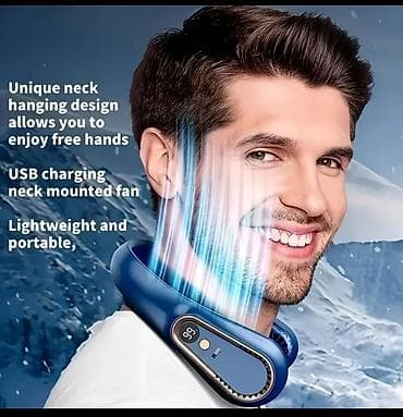 ventilator: Boyunda taxılan portativ USB şarjlı ventilyator - 360° dövriyyəli — 3