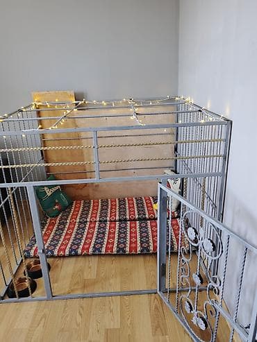 taxda qefes: Metaldan geniş ev tipi it qəfəsi / playpen - Material: qalın metal — 1