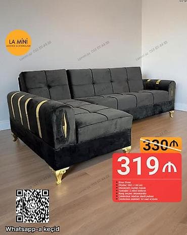 kunc divanlar kreditle: Künc divan, Açılan, Bazalı, Şəhərdaxili pulsuz çatdırılma — 1