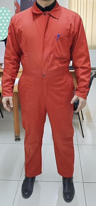İşçi kombinezonları– uzunqol, yaxalıqlı, ön hissəsi düyməli model — 4