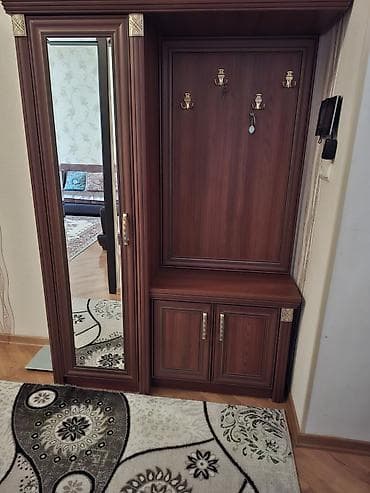 Б/у, 2 двери, С зеркалом, Коричневый, Другой материал, Купе, Прямой шкаф — 2