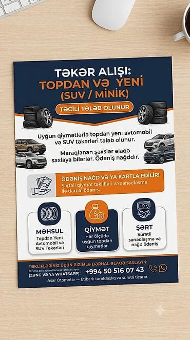 Avtobiznes, servis xidmətləri: Təkər alışı – topdan və yeni (SUV/minik) — 1
