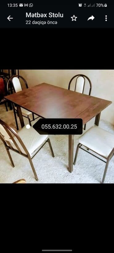 miz ustul: Masa və oturacaqlar dəsti, stol stul. Stollar, stullar, Masalar — 10