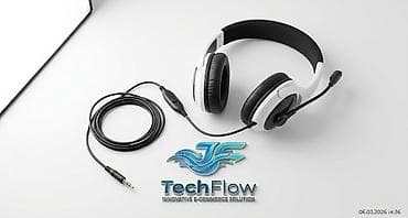 TechFlow markalı simli qulaqlıq-mikrofon (headset) - 3.5 mm AUX jack