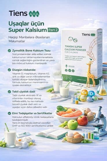 Məhsul haqqında: Tiens Uşaqlar üçün Super Kalsium tozu, böyümə və