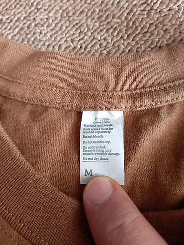Qəhvəyi rəngli uniseks T‑shirt - Material: 100% pambıq - Ölçü: M - — 2