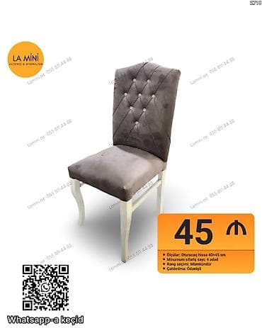 Masalar: LA MİNİ brendli yumşaq oturacaqlı stul - Oturacaq hissəsi: 40x45 sm - — 1