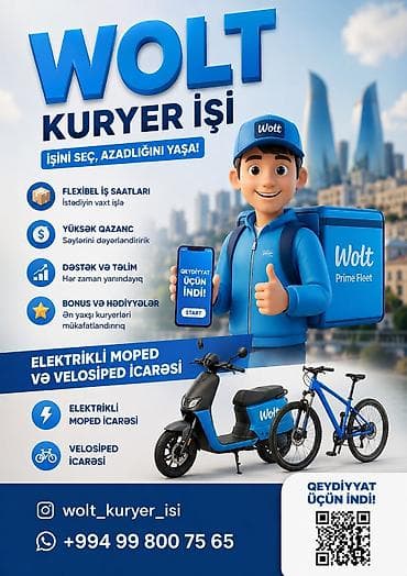 İş: Sürücü-kuryer tələb olunur, Nəqliyyat təmin edilir, Gündəlik ödəniş, Təcrübəsiz — 1