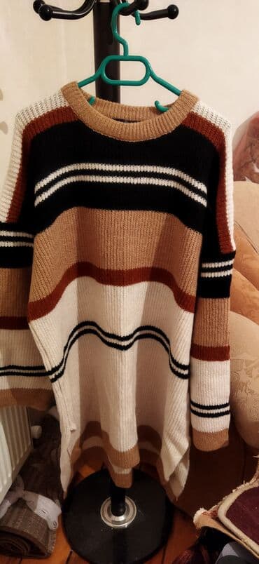 детский свитер с рисунком: Zolaqlı trikotaj sviter - Model: dairəvi yaxalı, uzunqol - Naxış — 2