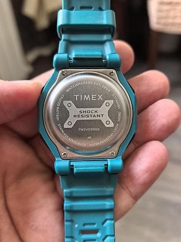 timex: Timex Shock Resistant rəqəmsal saat – model TW2V59900 - Rəng: mavi — 3