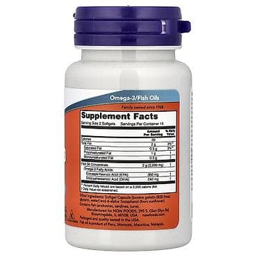 Qida məhsulları: Məhsul: NOW Omega-3 Fish Oil – molekulyar distillə olunmuş balıq yağı — 2
