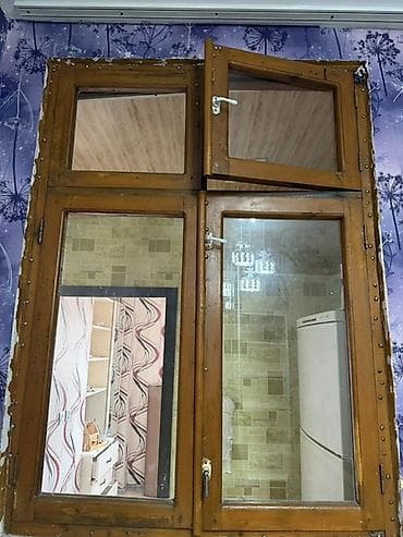 taxda yonan: Taxta pəncərə dəsti - Material: möhkəm taxta karkas - Konstruksiya: 4 — 2