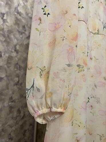 mazol üçün krem: Zərif çiçək naxışlı don - Rəng: açıq krem fon üzərində pastel çalarlı — 3