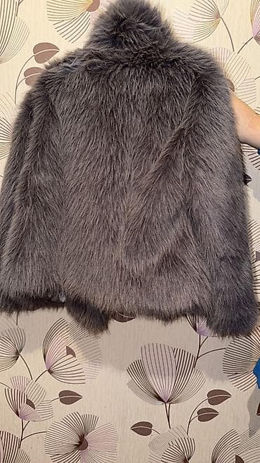 şuba modelleri: Zara model.Qadınlar üçün süni kürk şuba - Rəng: tünd boz/boz qarışığı — 4