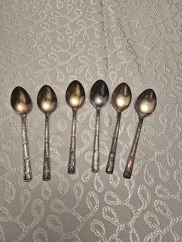 qaşığ: Melixior 6 ədəd metal çay qaşığı dəsti Üslub: vintage/klassik dizayn — 1