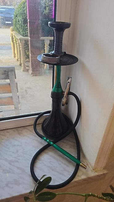 hamam dest: Kalyan dəsti - Material: şüşə kolba, metal şaxta (yaşıl-qara — 1