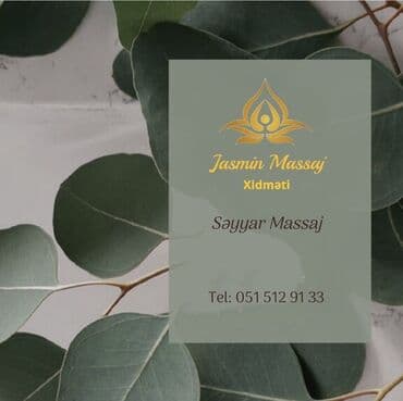 Jasmin Massaj Xidməti, klassik, idman və banka massajı daxil olmaqla