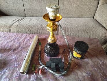 xonça şəkli çəkmək: Mini nargilə dəsti Komplekt: - Dekorlu şüşə kolba və qızılı metal — 1