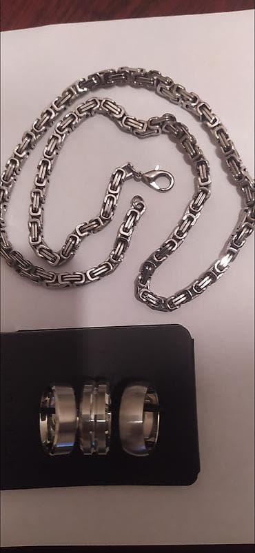 gumus dest: Kişilər üçün zərgərlik dəsti - Metal: paslanmayan polad tonunda - — 1