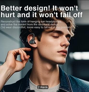 m10 pro airpods: Qulaqüstü qarmaqlı TWS simsiz qulaqlıq dəsti – rəng: qara — 2