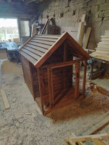 quş yuvası: Taxta it küpəsi və açıq volyer - Material: keyfiyyətli ağac və möhkəm — 1