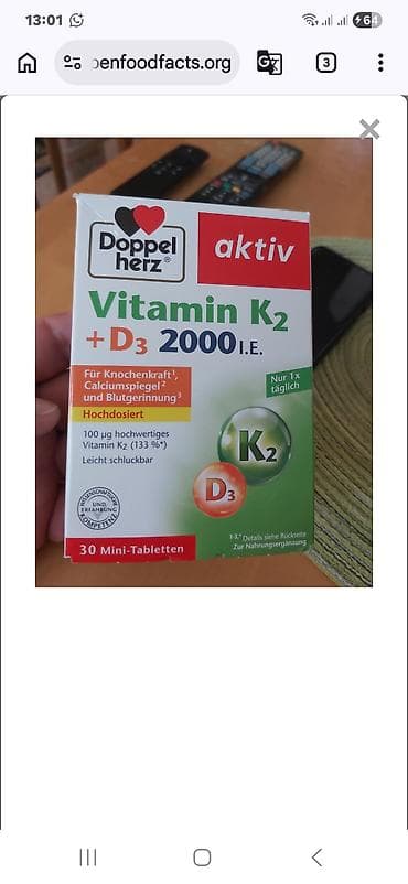uz ucun e vitamini: Doppelherz aktiv Vitamin K2 + D3 – yüksək dozalarda kombinə edilmiş — 1