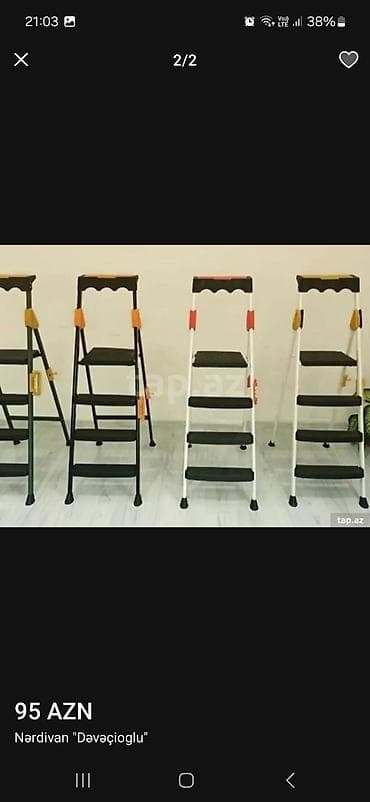 Nərdivan qatlanan məişət nərdivanı. - Material: möhkəm metal