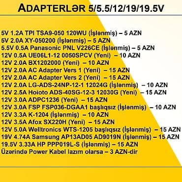 adapt: Adapterlər “5/5.5/12/19/19.5V 0.5/1/2/3/4/5A” ⭐5V 1.2A TPI TSA9-050 — 2